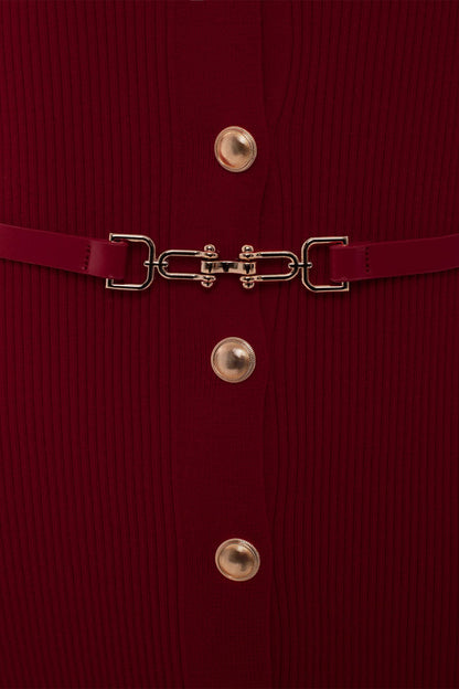 Alva V-neck Knit Midi Dress