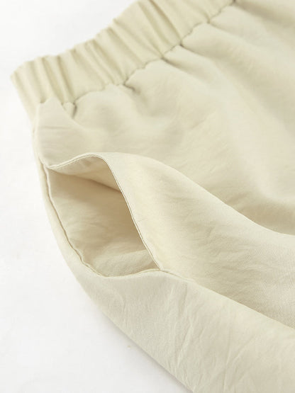 Ruffled Hem Tie Front Cardigan & Shorts Set Blouse