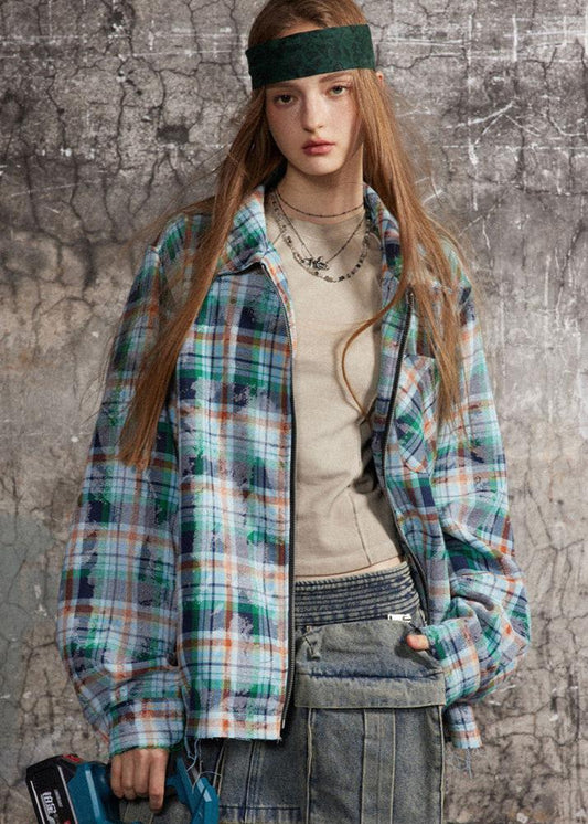 Urban Distressed Plaid Shirt – Effortless Street Style
