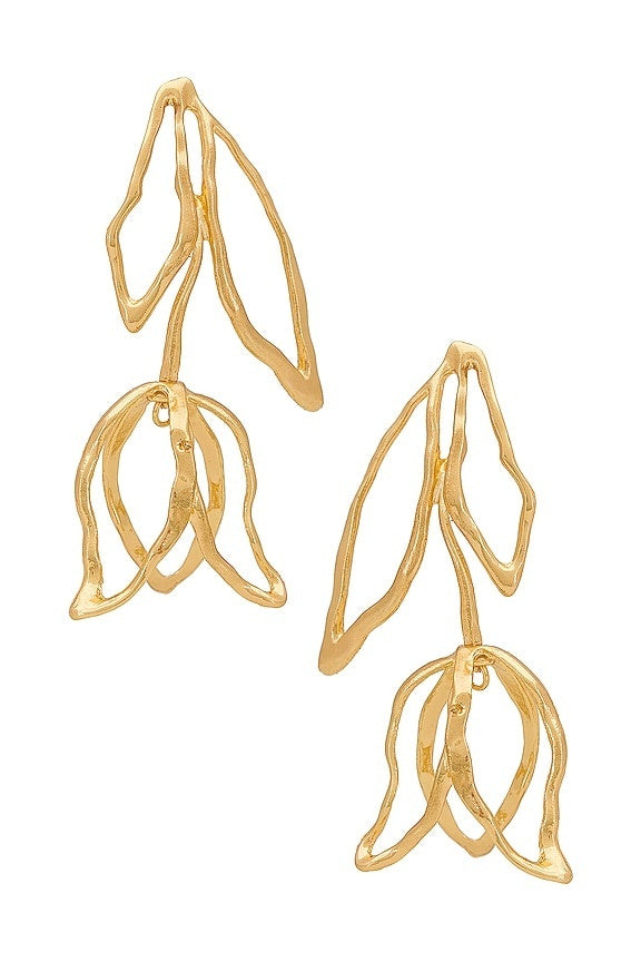 Abstract Floral Drop Earrings