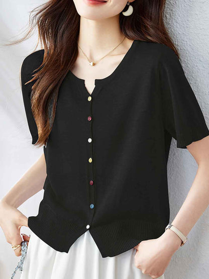 Gianna Chic Solid Color Knitted Cardigan