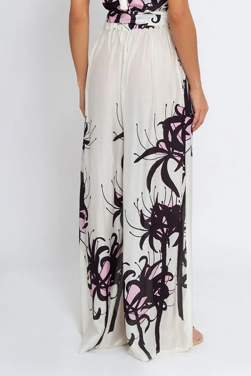 Chinese Ink Print One Piece Swimsuit Set