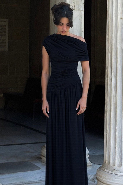 Asymmetric Cutout Evening Maxi Dress