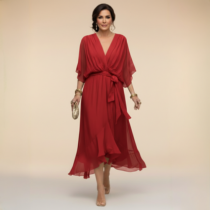 Elowen | V-Neck Chiffon Dress
