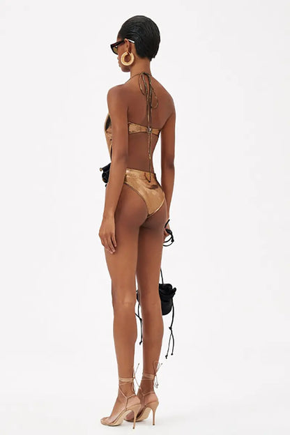 Floral Cutout Swimsuit Set