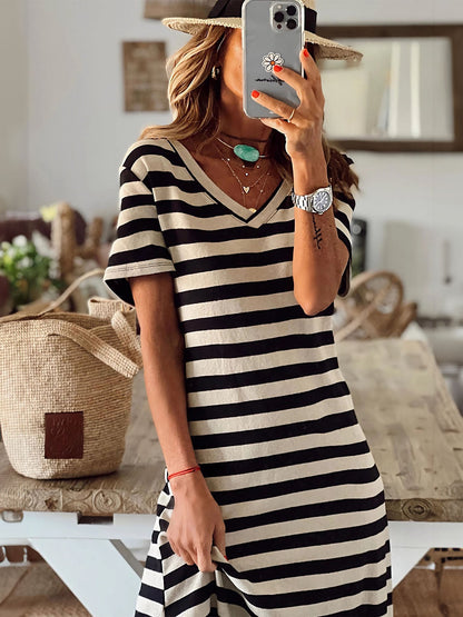 Striped Slit Dress
