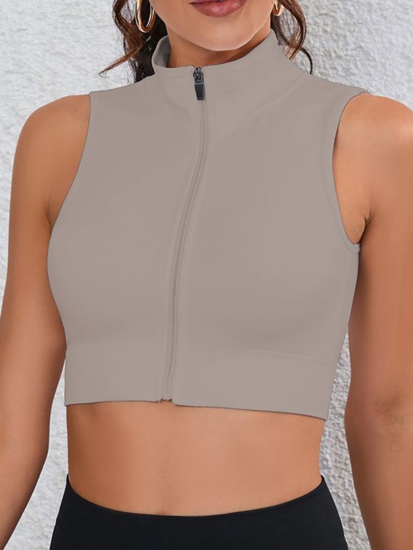 Turtleneck Zipper Seamless Sweat-wicking And Quick-drying Sports Vest