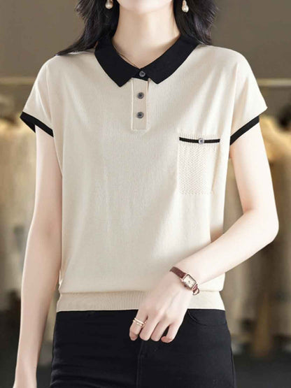 Caroline Loose Doll Collar Knitted Top