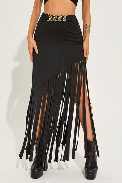 Goth Fringe Punk Mini Skirt