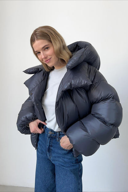 Short Hooded Puffer Jacket