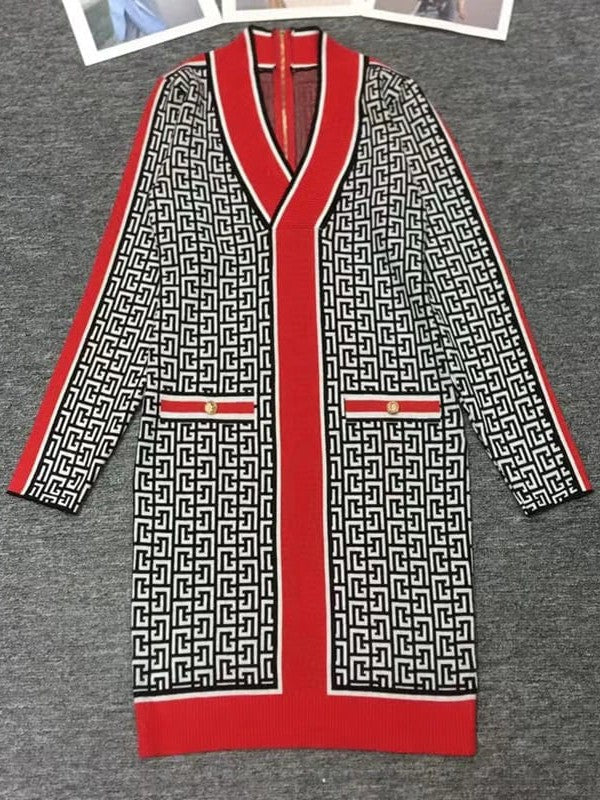 Print Red And Black Dress
