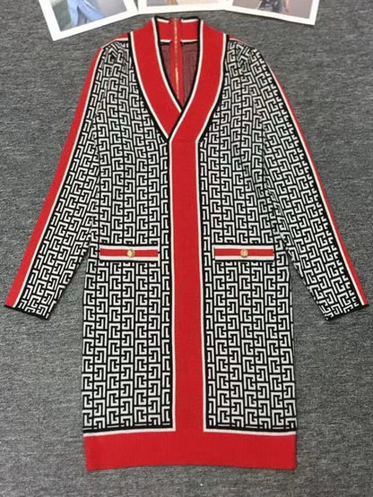 Print Red And Black Dress