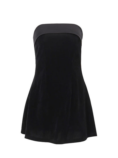 Tube Top Velvet Mini Dresses
