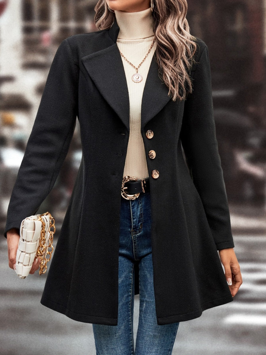 Lapel Slim Fit Woolen Cloth Draping Coats