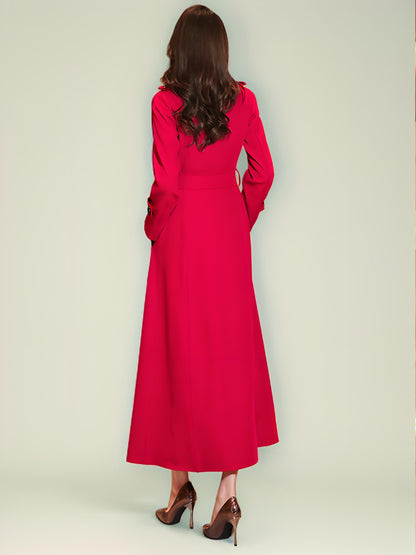 Women's Trench Coat Practical Turndown Collar Buttons Full Length Coat