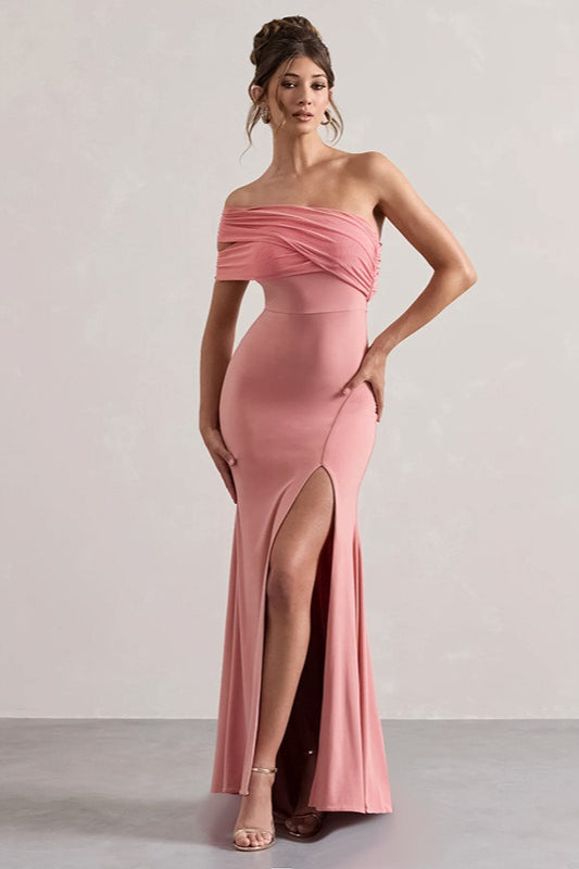 Mesh Asymmetric Formal Dress