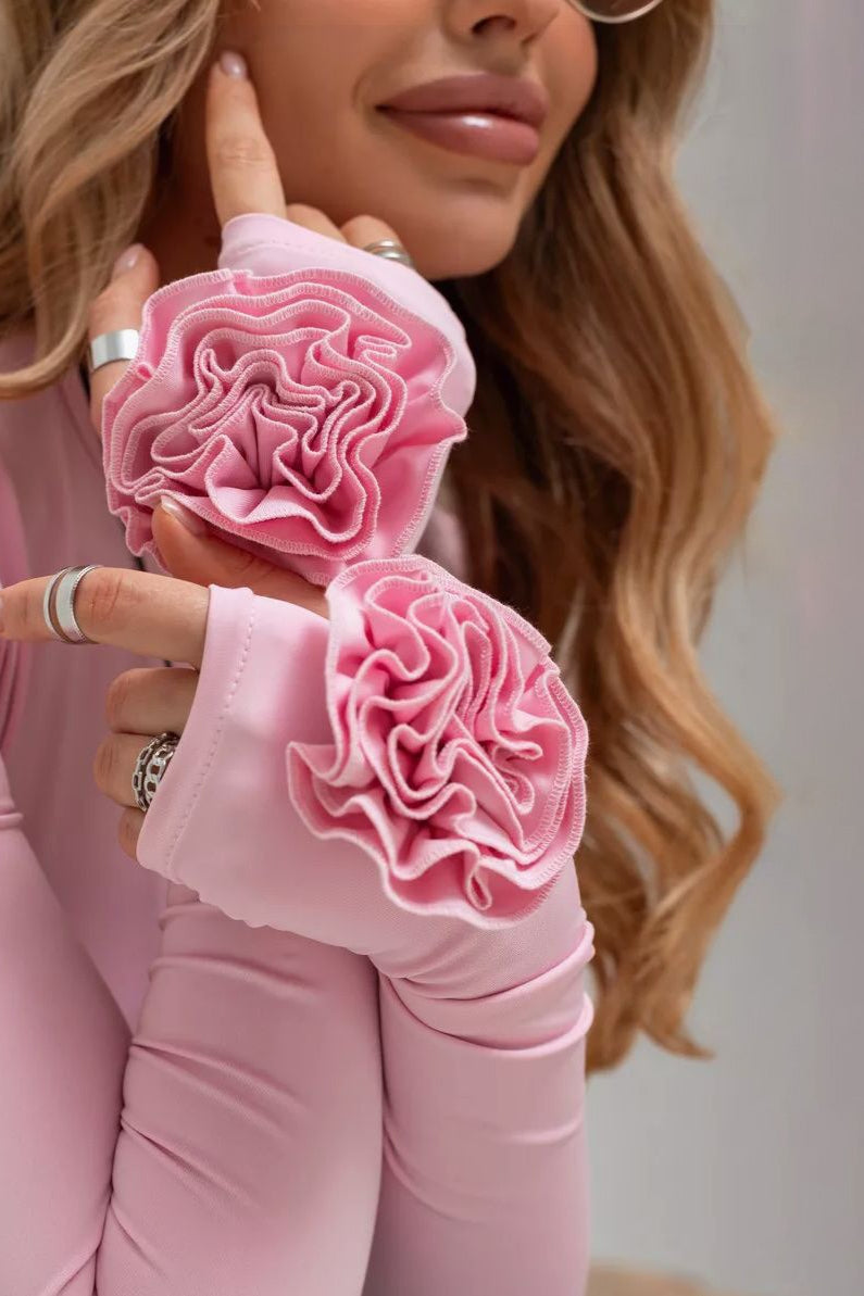 3D Floral Slim-Fit Long Sleeve Tee