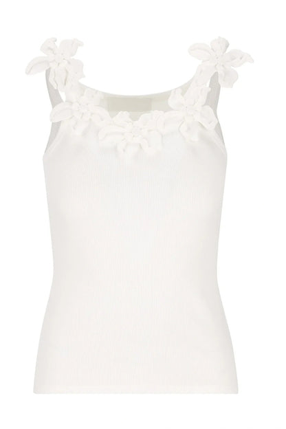Lesley Floral Applique Round Neck Top