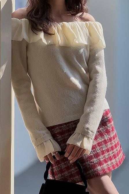 Heavyweight Wool Plaid Bodycon Skirt