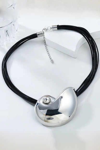 Fashionable Marine Style Shiny Conch Pendant Necklace and Earrings