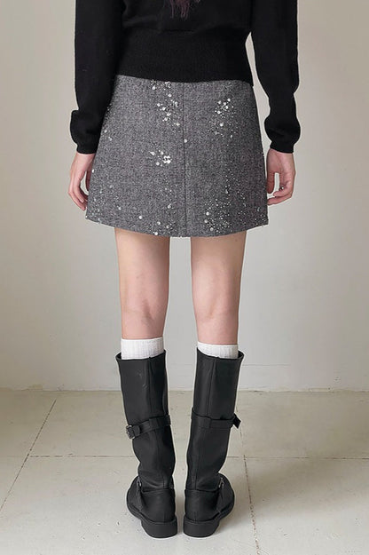 Crystal Bead Embellished Skirt