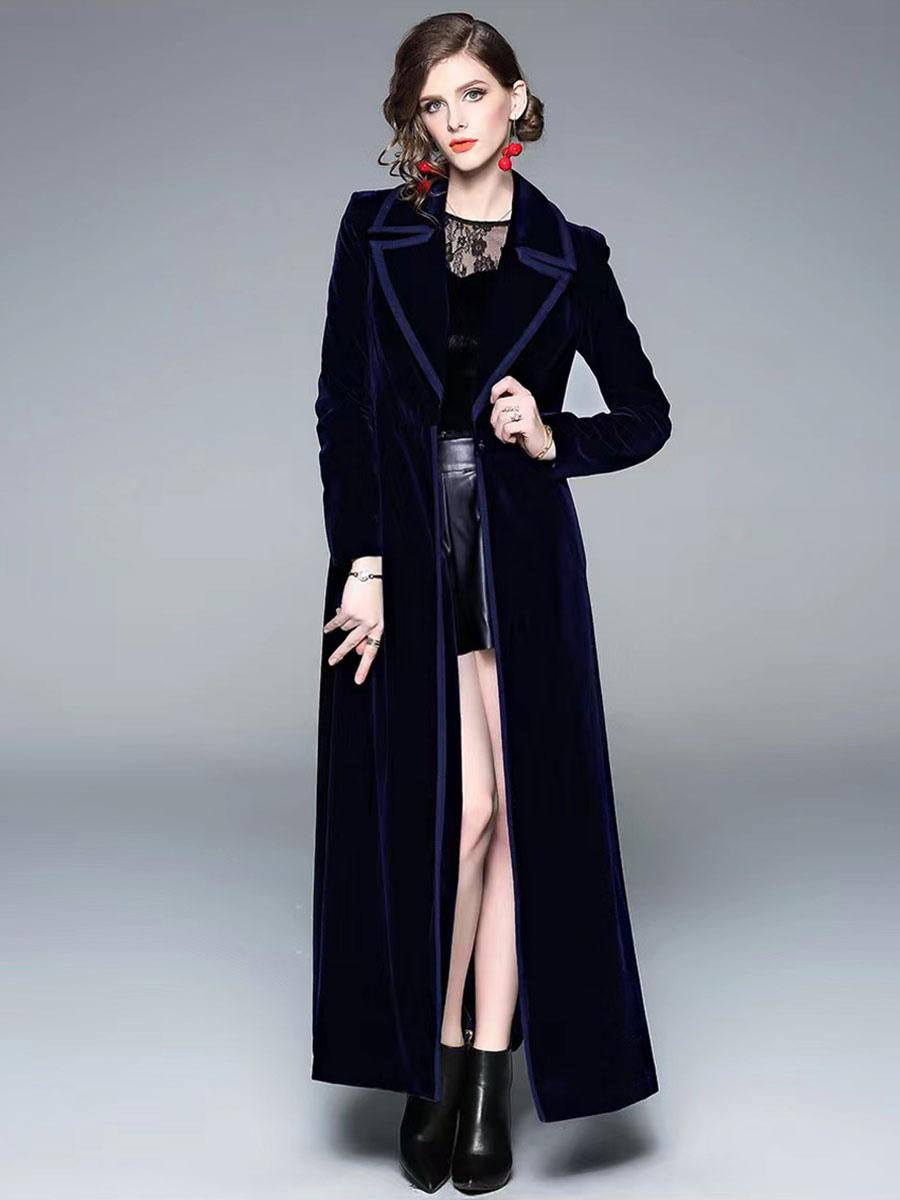 Women's Wrap Coat Turndown Collar Retro Burgundy Winter Outerwear