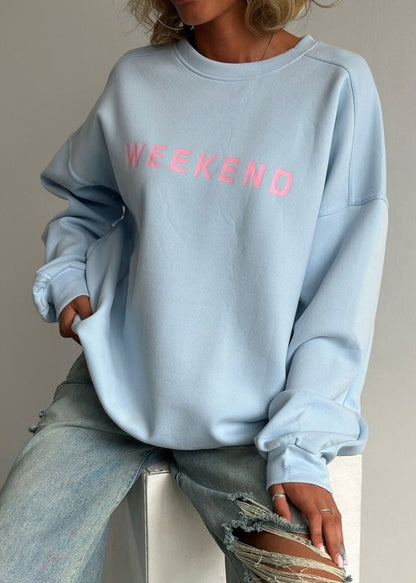 Weekend Vibes - Printed Cozy Sweatshirt