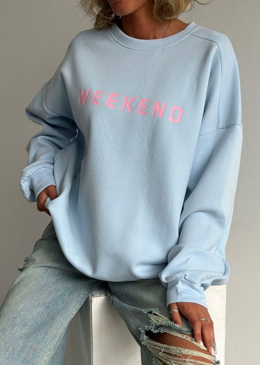 Weekend Vibes - Printed Cozy Sweatshirt