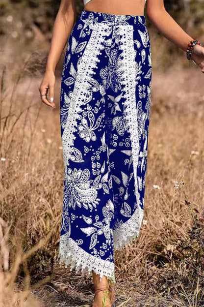 Loose Print Fashion Casual Lace Pants
