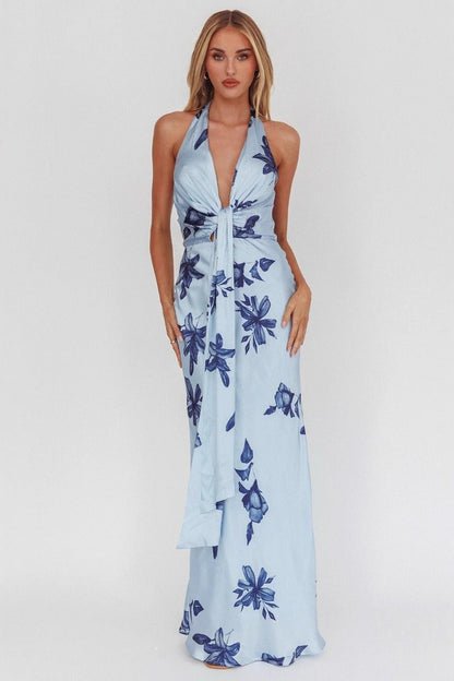 Sexy Sleeveless Bodycon Maxi Floral Dress