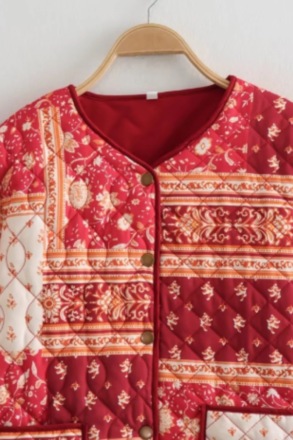 Colorblock Printed Cotton Jacket
