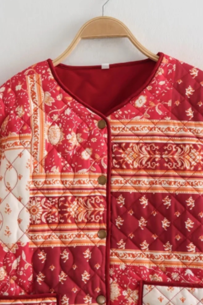 Colorblock Printed Cotton Jacket