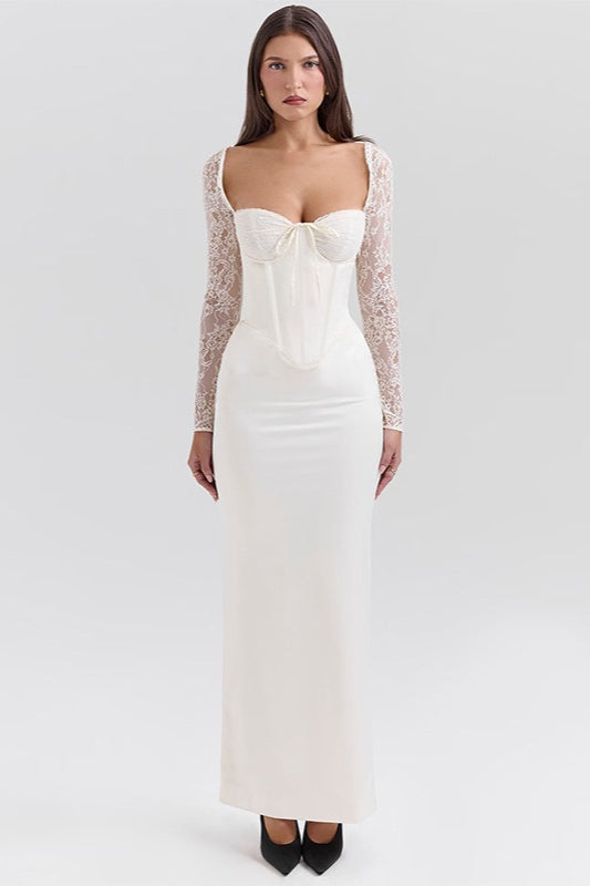 Long Sleeve Bodycon Maxi Lace Dress
