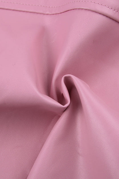 Pink Biker Style Bomber Coat