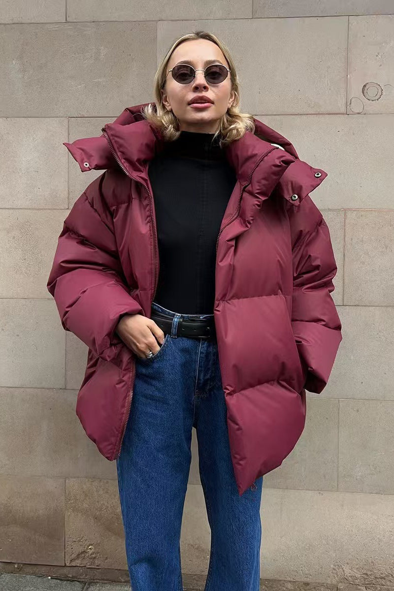 Heavy Duty Zipped Hooded Puffer Jacket