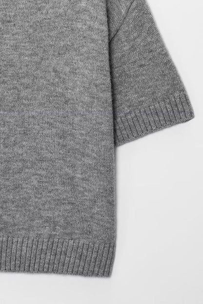 French Chic Short Sleeve Slim Knit Top