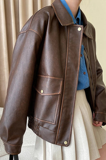 Vintage Modern Oversized Leather Coat