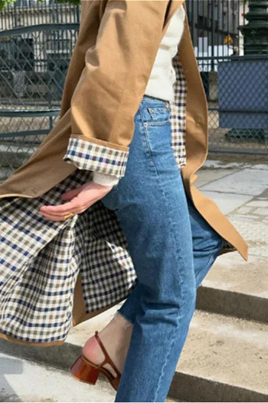 Collared Buttoned Trench Cargo Overcoat