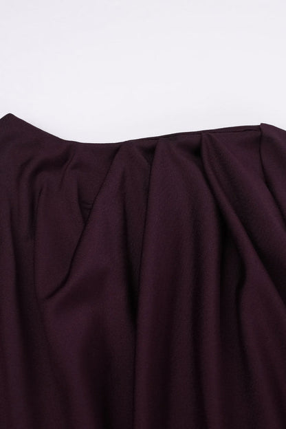 High Neck Ruched Split Bodycon Long Sleeve Party Dress