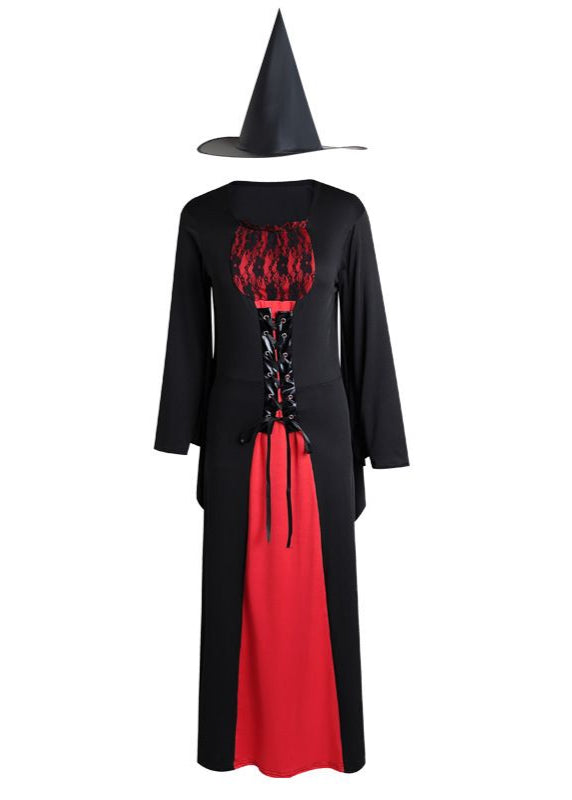 Mystic Charm - Women’s Black and Purple Witch Costume with Hat