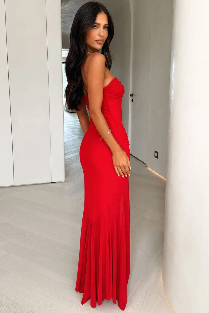 Sexy Off Shoulder Sheer Mesh Formal Dress
