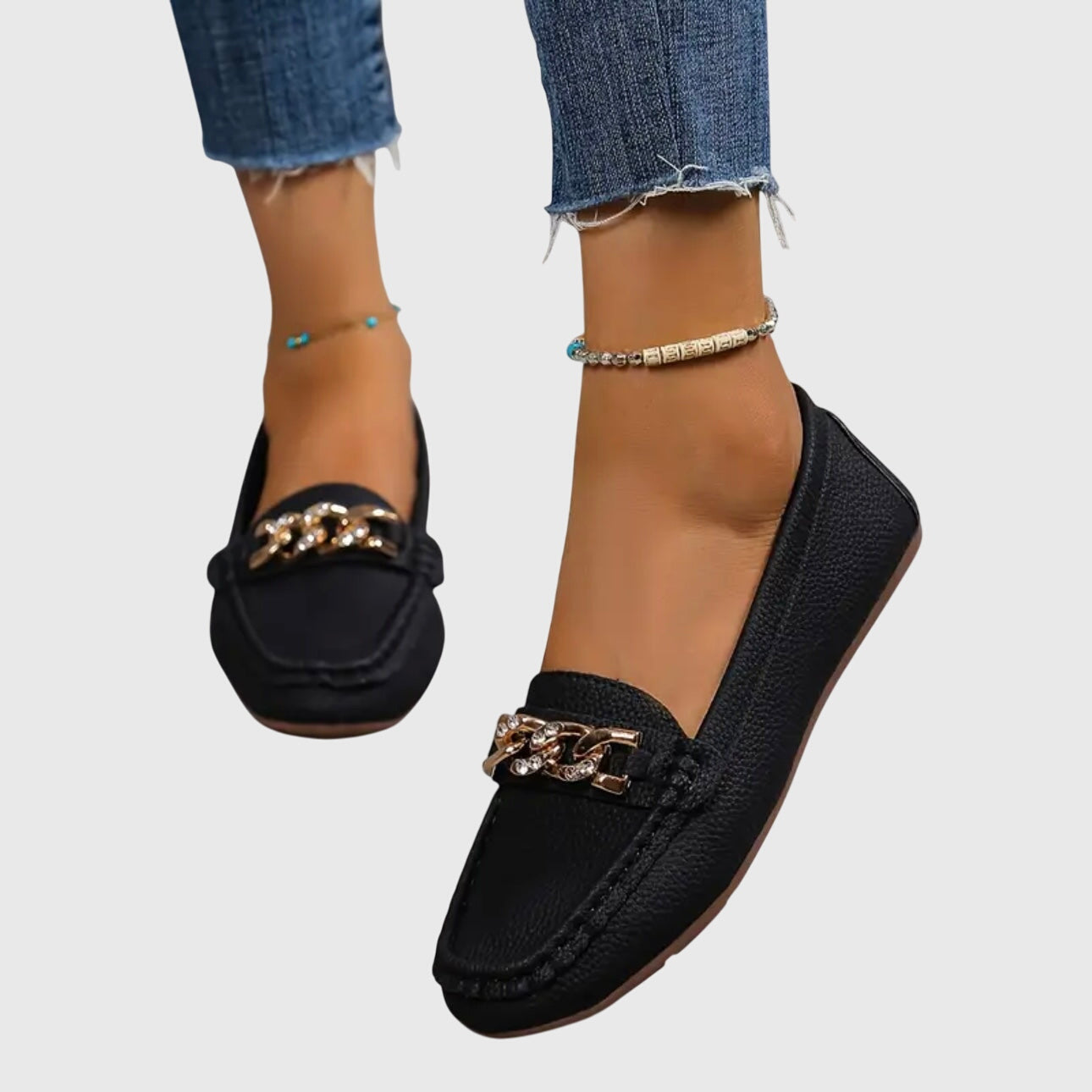 AmyVictoria | Flat Diamond Buckle Loafers