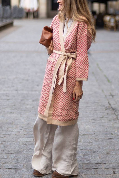 Long Two-tone Kimono Coat