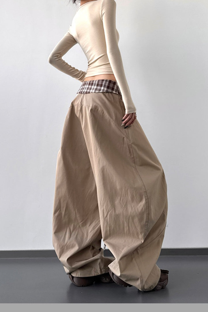Vintage Layered Wide-Leg Palazzo Pants