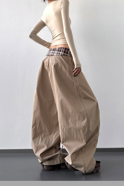 Vintage Layered Wide-Leg Palazzo Pants