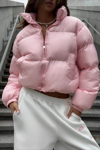 Essential Cropped Puffy Puffer Jacket