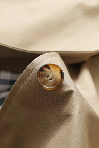 Collared Buttoned Trench Cargo Overcoat