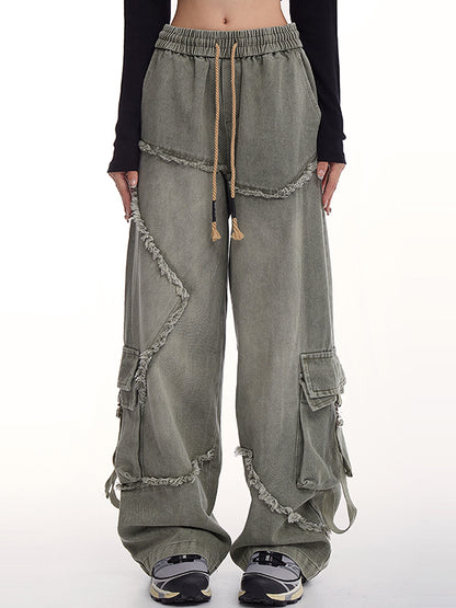American high street flanging Cargo Jeans