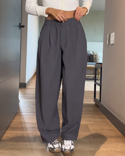 Loose Elastic Waist Casual Pants (Pre-Sale)