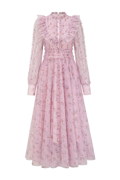 Beryl Pink Floral Long Sleeve Dress
